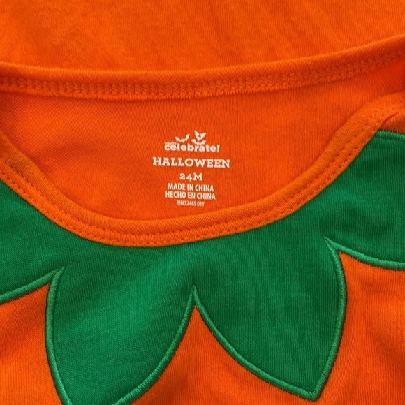 Celebrate Size 24M One Piece Long Sleeve Jack-o-lantern Coverall - Picture 3 of 3